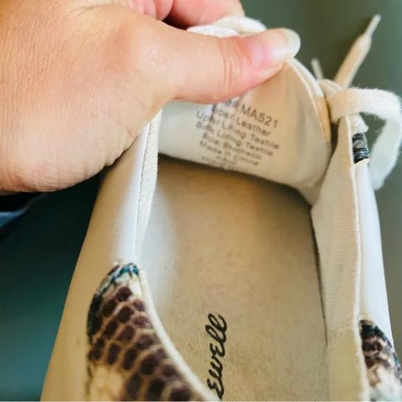 Madewell Sidewalk Low Top Sneakers in Snake Embossed Leather - Picture 11 of 12